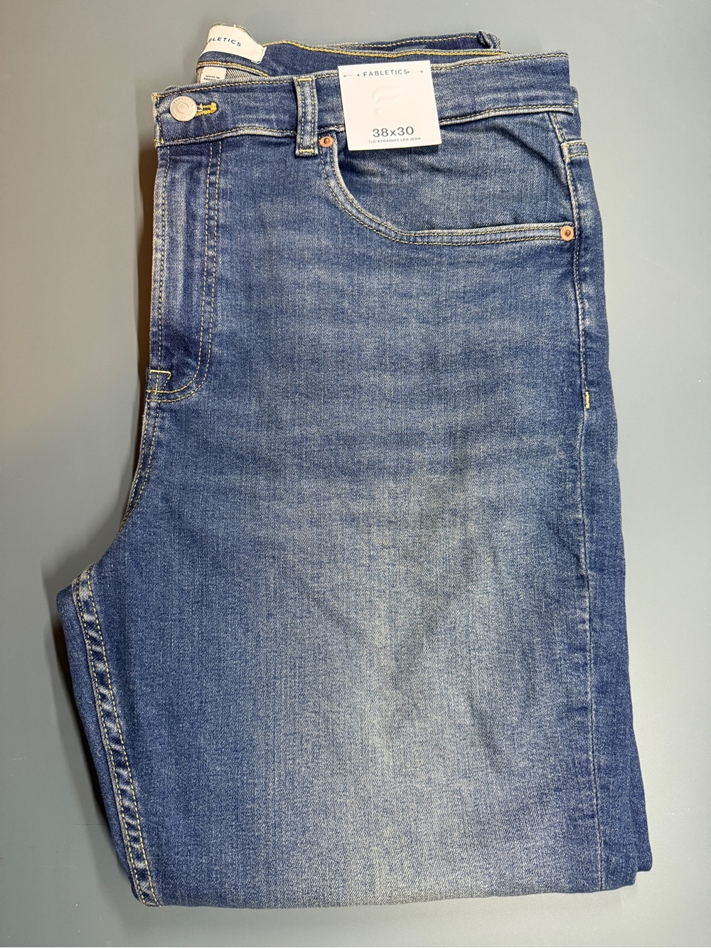 Fabletics Men's Blue Straight-Leg Jeans